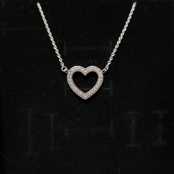 Sparkling Open Heart Necklace - Picture 2 of 6